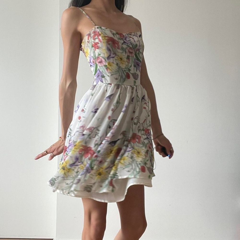 Watercolour floral dress